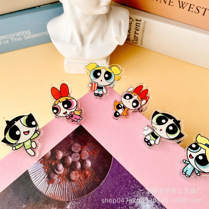Tech Accessories For Office - 6PCS Kawaii De Powerpuffs Meisjes Acryl