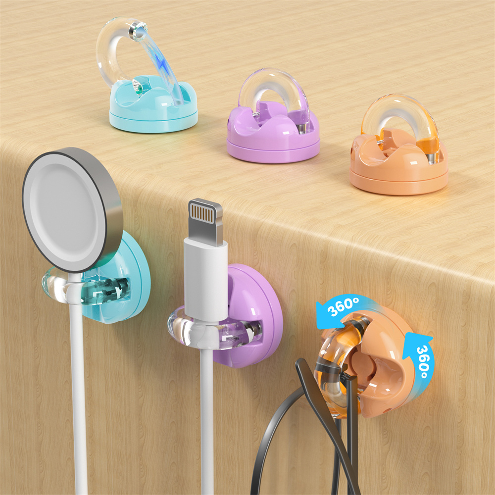 Tech Room Accessories - 6-delige magnetische datakabel organizer, draaibare bureauhouder