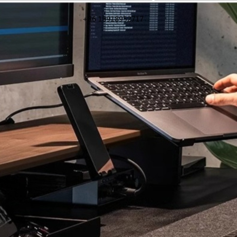 Laptop Stand Bamboo - Ergonomische aluminium monitorstandaard, zware bureaustandaard, bureau-organizer