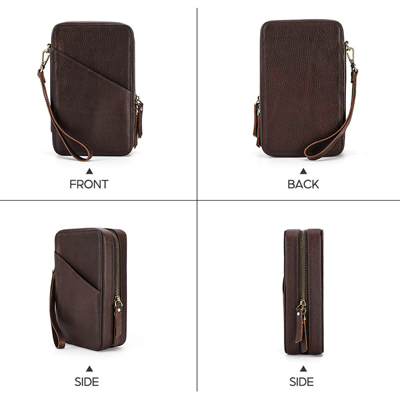 Vintage bruine, echte koeienhu - Tech Accessories Travel recensie en prijs