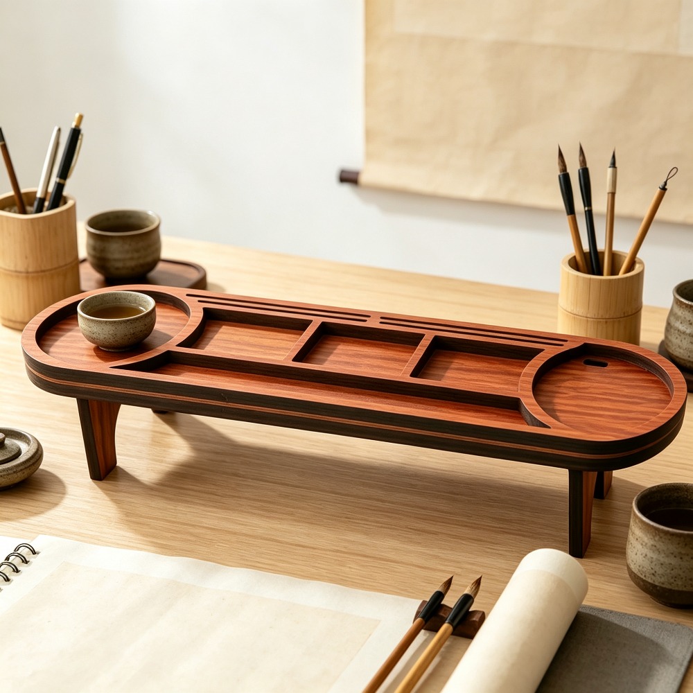 Houten bureau-organizer met te - Tech Accessories For Office recensie en prijs
