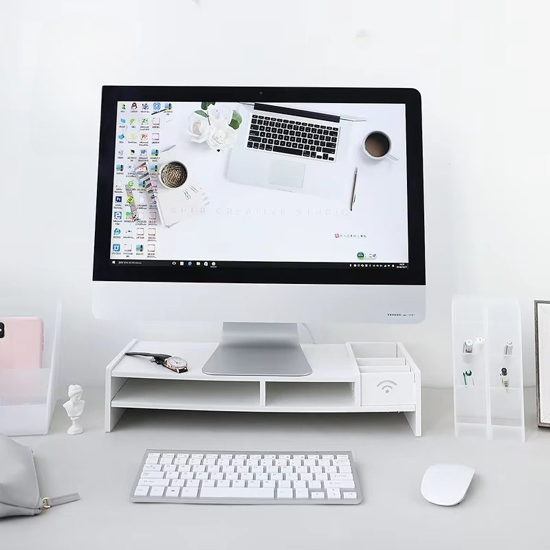Ruimtebesparende 2-laags bambo - Laptop Stand Bamboo recensie en prijs